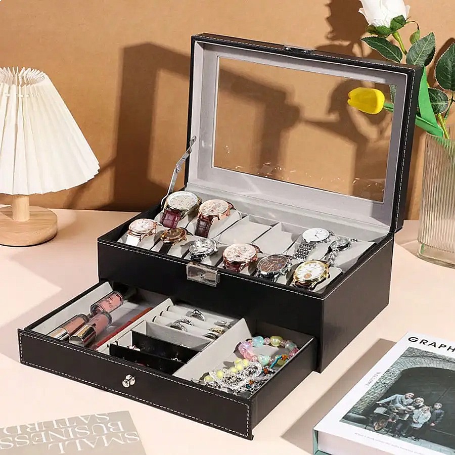 Caja para Relojes de 12 Ranura - Watch Display Box reseña y precio