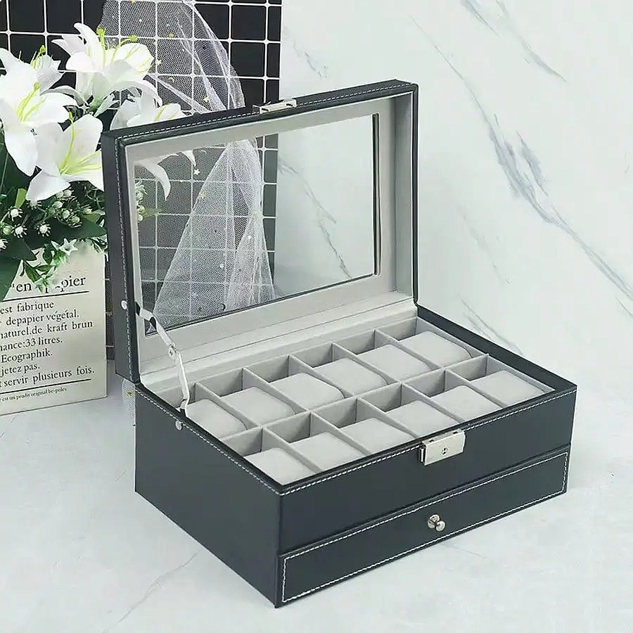 Caja para Relojes de 12 Ranura - Watch Display Box reseña y precio